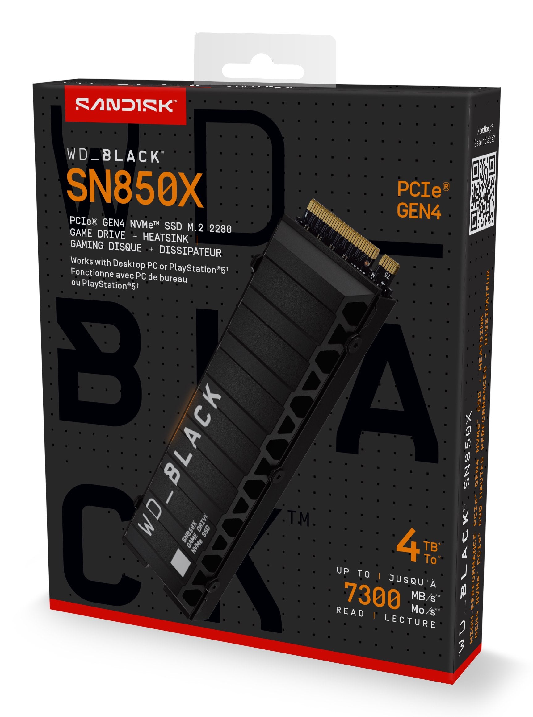 EAN 0718037901480 - SanDisk WD_BLACK SN850X NVMe 4 TB M.2 PCI Express 4.0 imagen 3