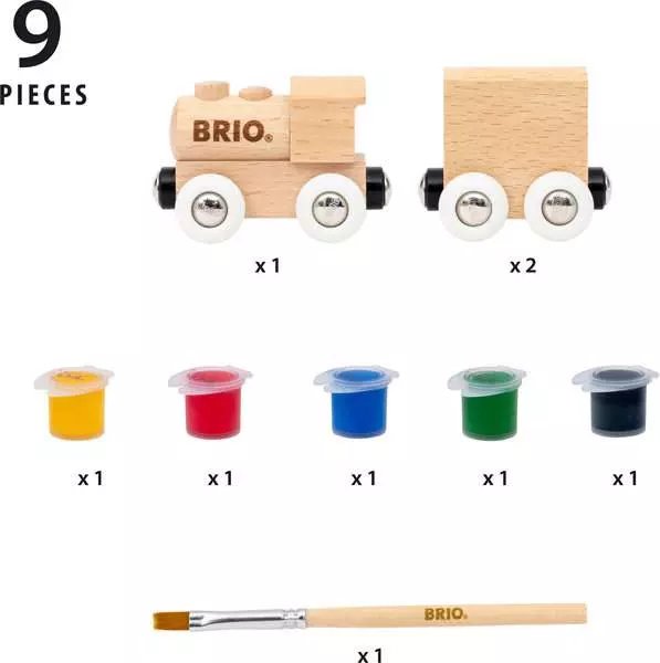 Brio - 36006 Tren De Madera Para Pintar | Tren De Juguete De Madera Diy Personalizable