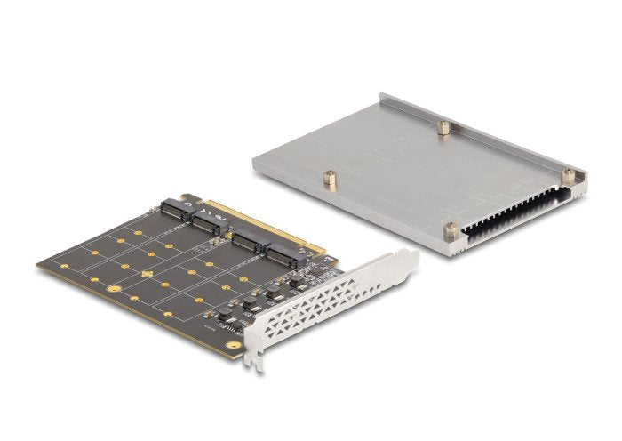 Delock 90210 Tarjeta Pci Express X16 A 4 X Nvme Interno M.2 Clave M Con Disipador - Bifurcación (Laxan 145 X 111 Mm)