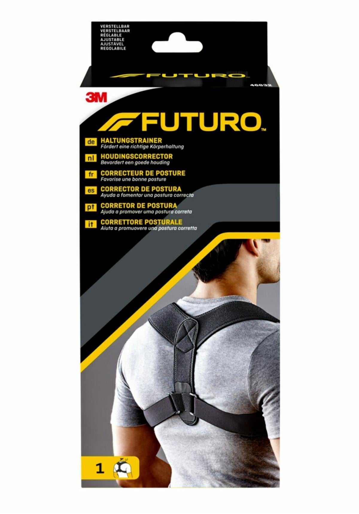 Futuro Corrector De Postura - Ajustable (71.1 - 121.9cm) - Transpirable - Negro