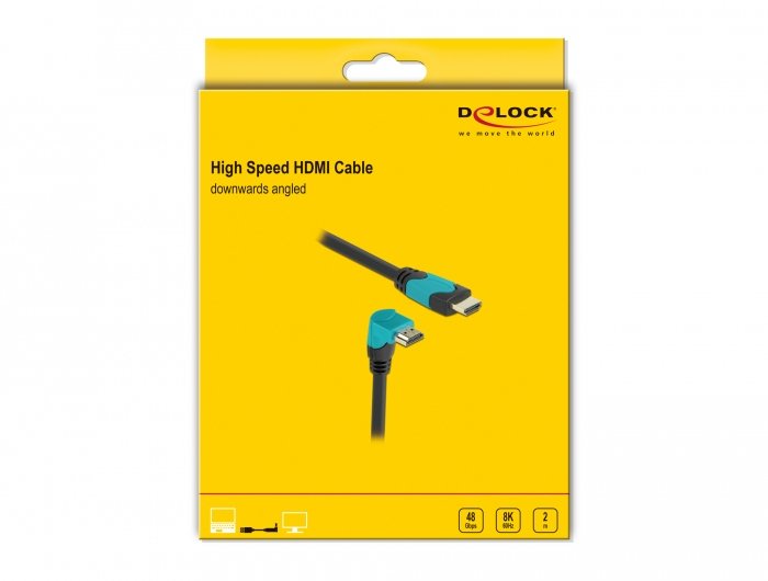 Delock High Speed Cable Hdmi Macho Gerade A Macho 90° Unten Angular 2 M