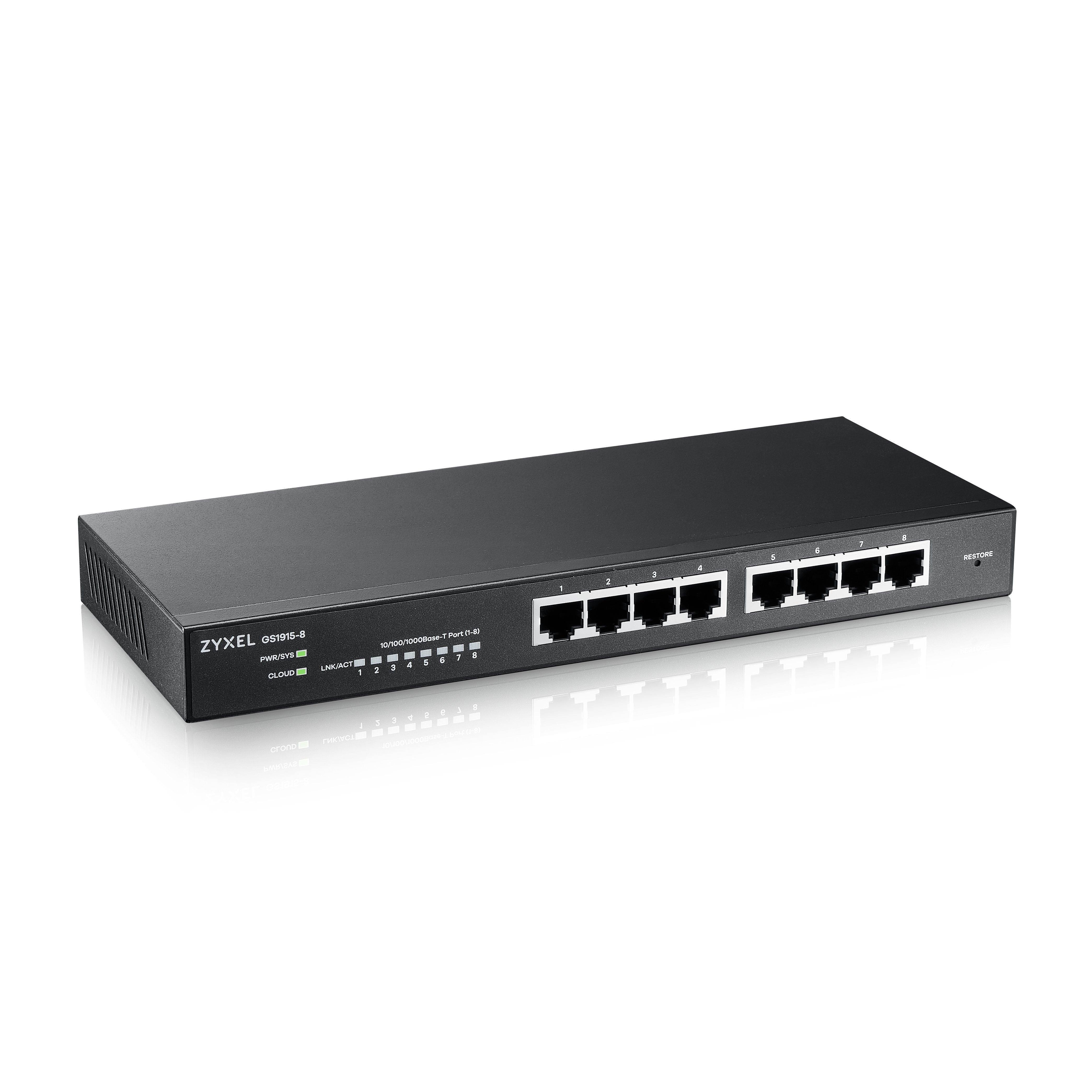 Zyxel 8-Port Gbe Smart Switch, Nebulaflex, Gs1915-8