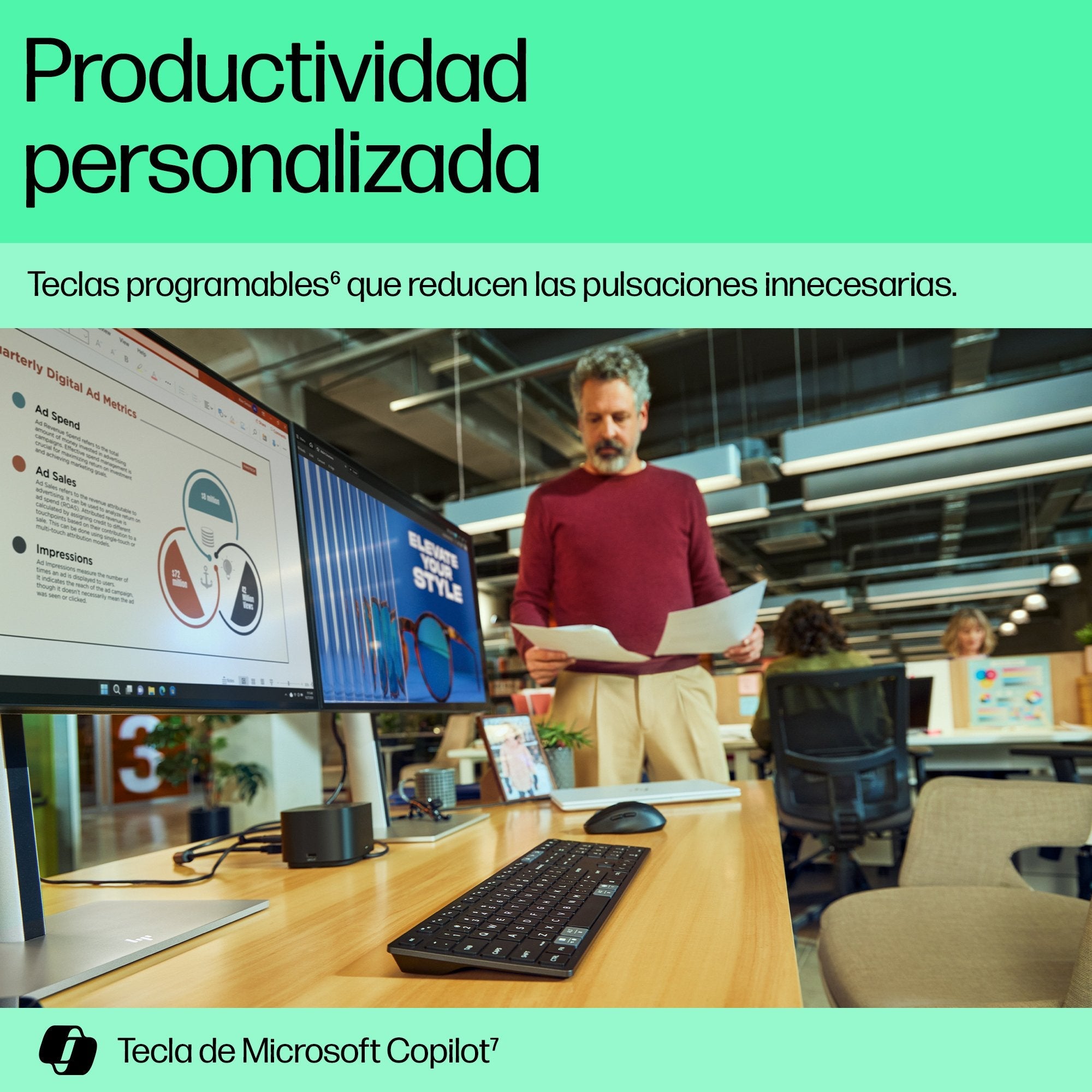 EAN 0198122140756 - HP 720 Multi-Device Rechargeable Wireless Keyboard teclado Hogar / Oficina USB + Bluetooth Negro imagen 5