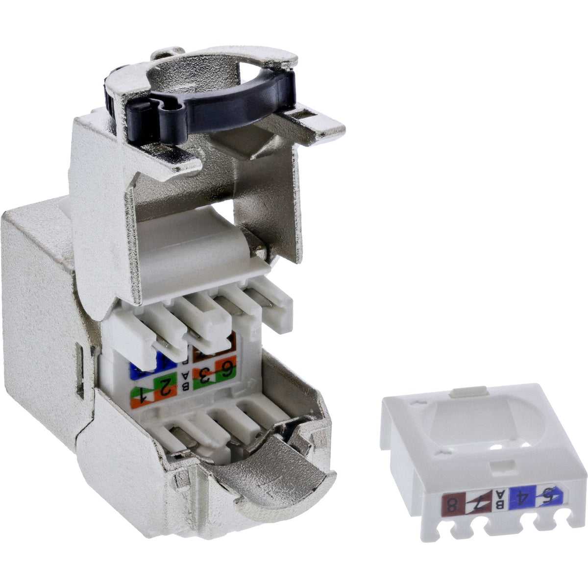 Inline® Keystone Rj45 Jack Slim, Snap-In, Cat.8.1, Integrated Cable Tie