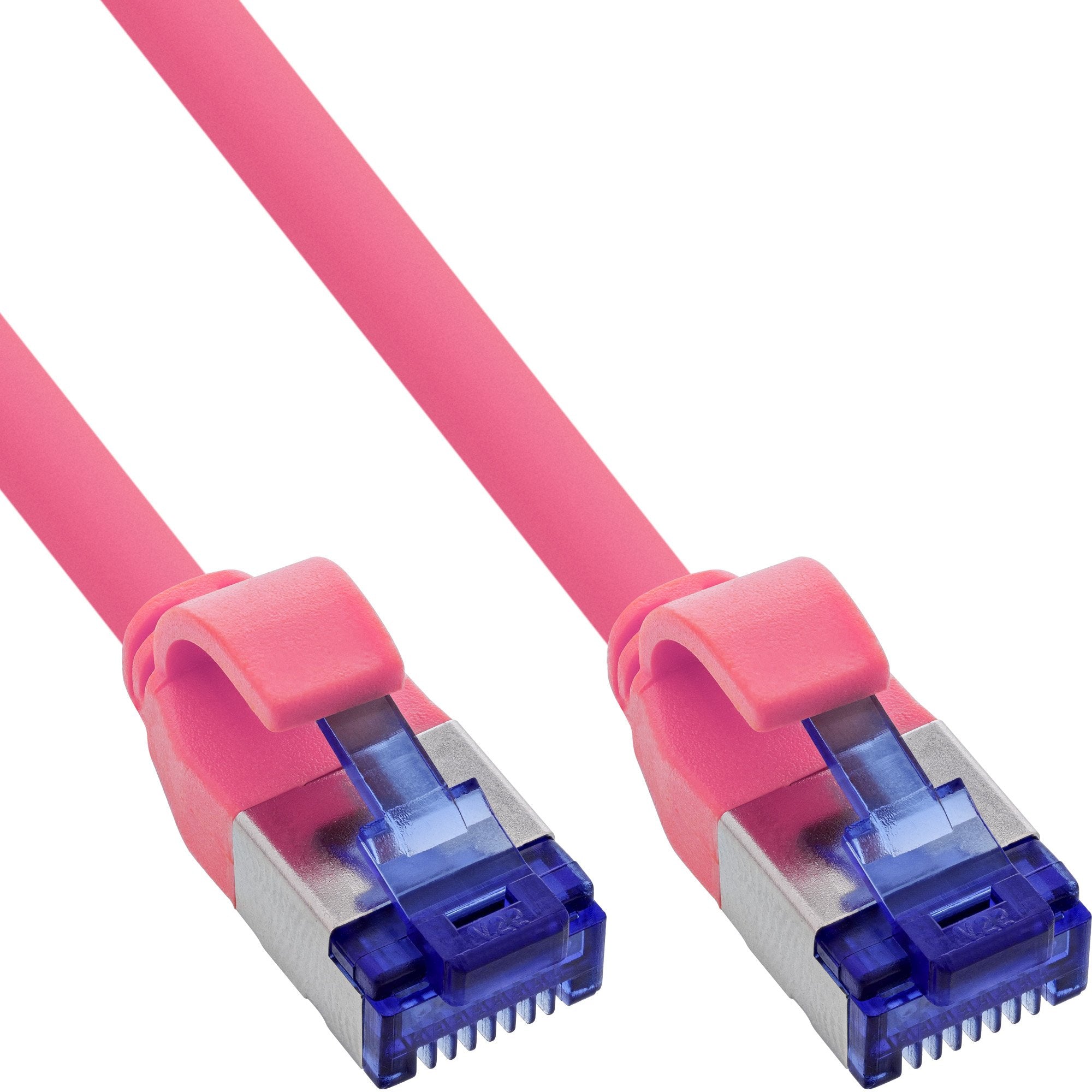 Inline® Cable De Red Slim, Cat.6a, S/Ftp, Tpe (Lszh) Flexible, Poe, Magenta, 1m