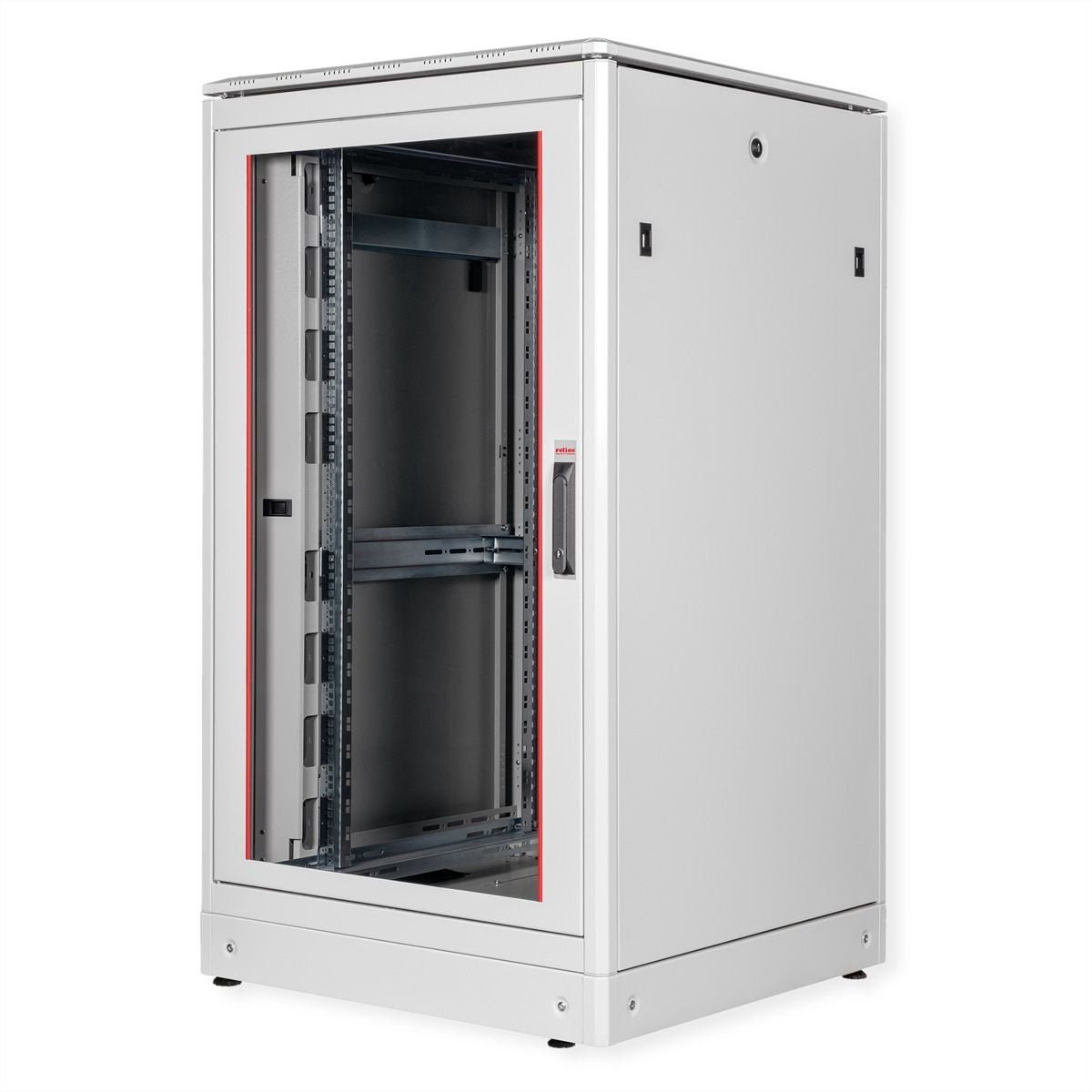 Roline 19-Zoll Netzwerkschrank Pro 26 He, 800x800 Bxt Glastr Grau