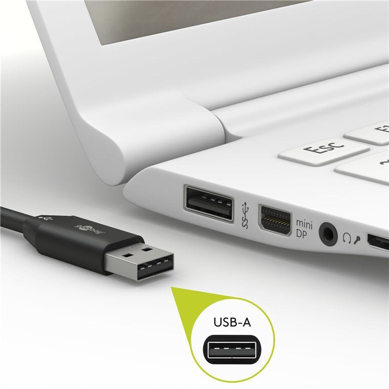 Cable Usb(A) 2.0 A Usb(C) 2.0 Goobay 1m Blanco