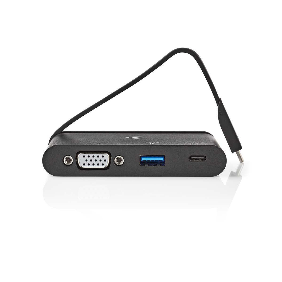 Nedis Tcarf220bk Base Para Portátil Y Replicador De Puertos Usb 3.2 Gen 1 (3.1 Gen 1) Type-C Negro