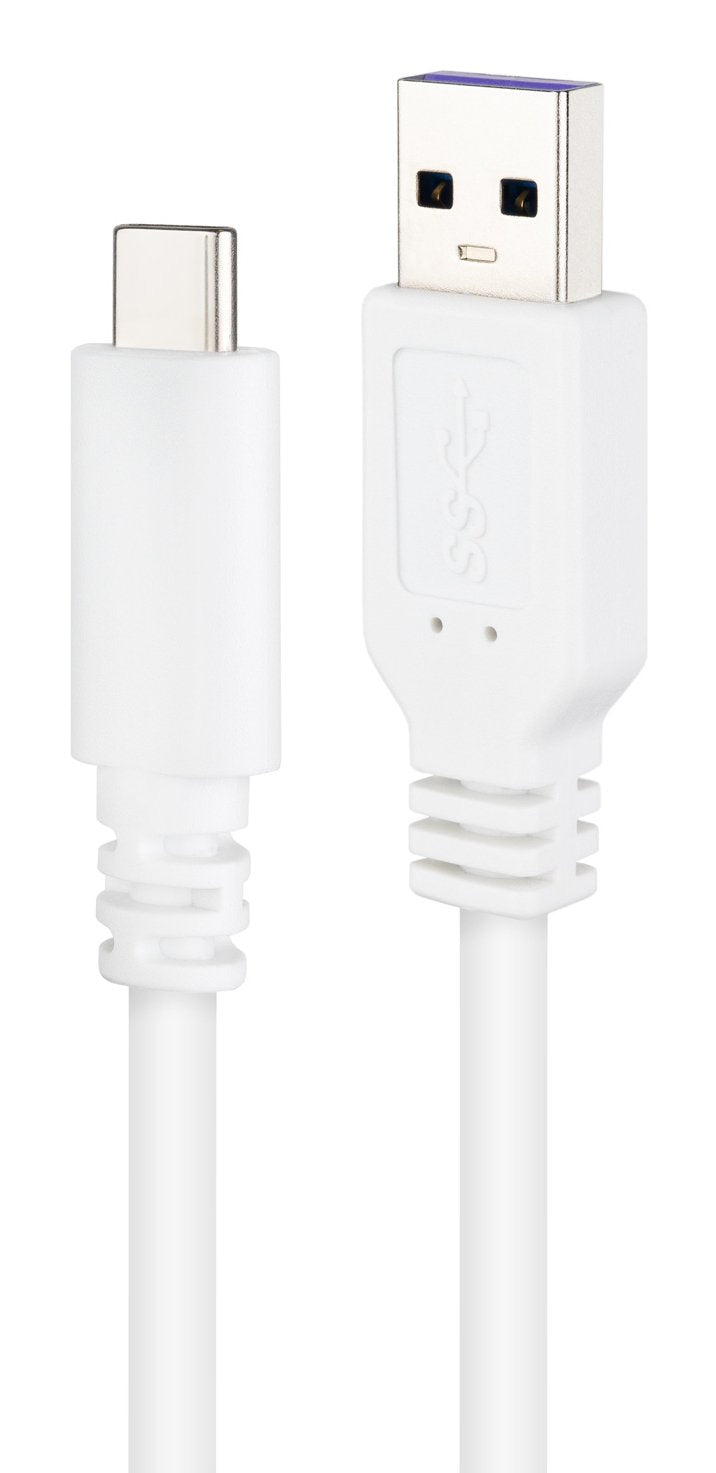 Cable Usb 2.0 3a, Tipo Usb-C/M-A/M, Blanco, 1.0 M