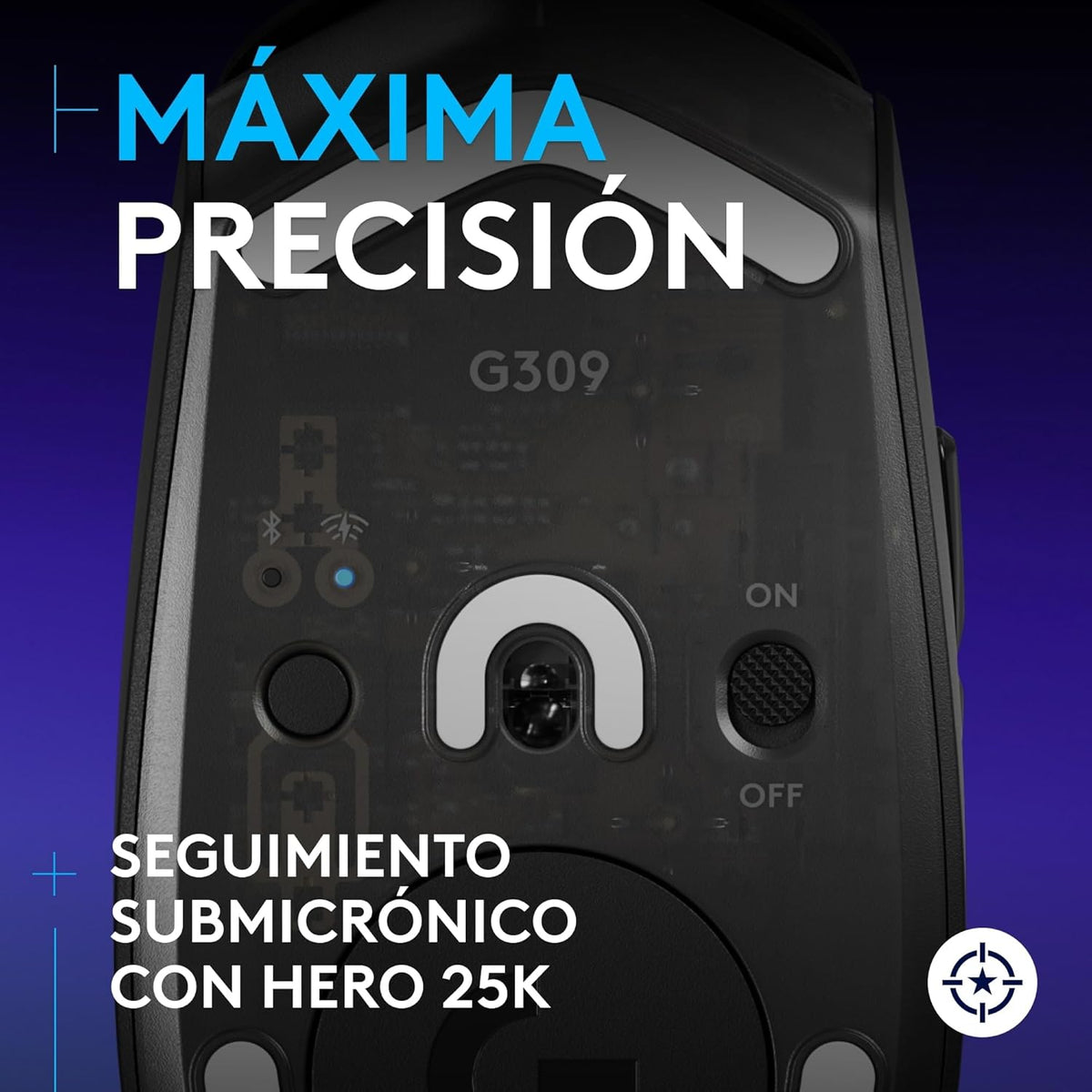 Ratón Inalámbrico Logitech G309 Lightspeed Gaming, Lightforce, Sensor Hero 25k, 6 Botones Programables - Negro