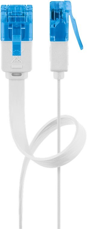 Cat 6a Flat-Patch Cable U/Utp, White, 20 M - Copper