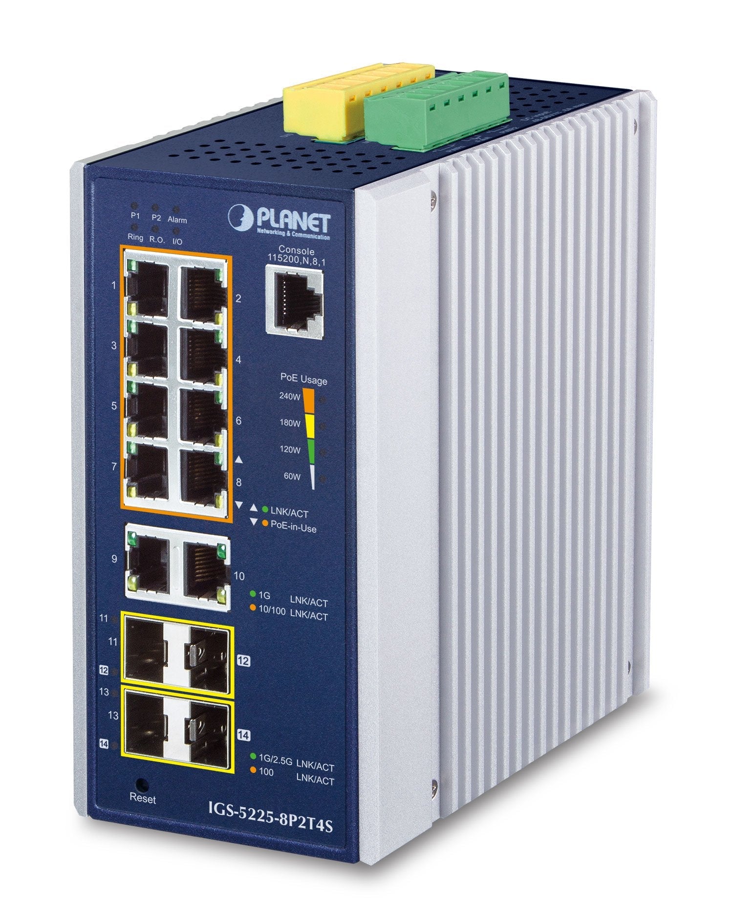 Ip30 Industrial L2+/L4 8-Port 1000t 802.3at Poe+ 2-Port