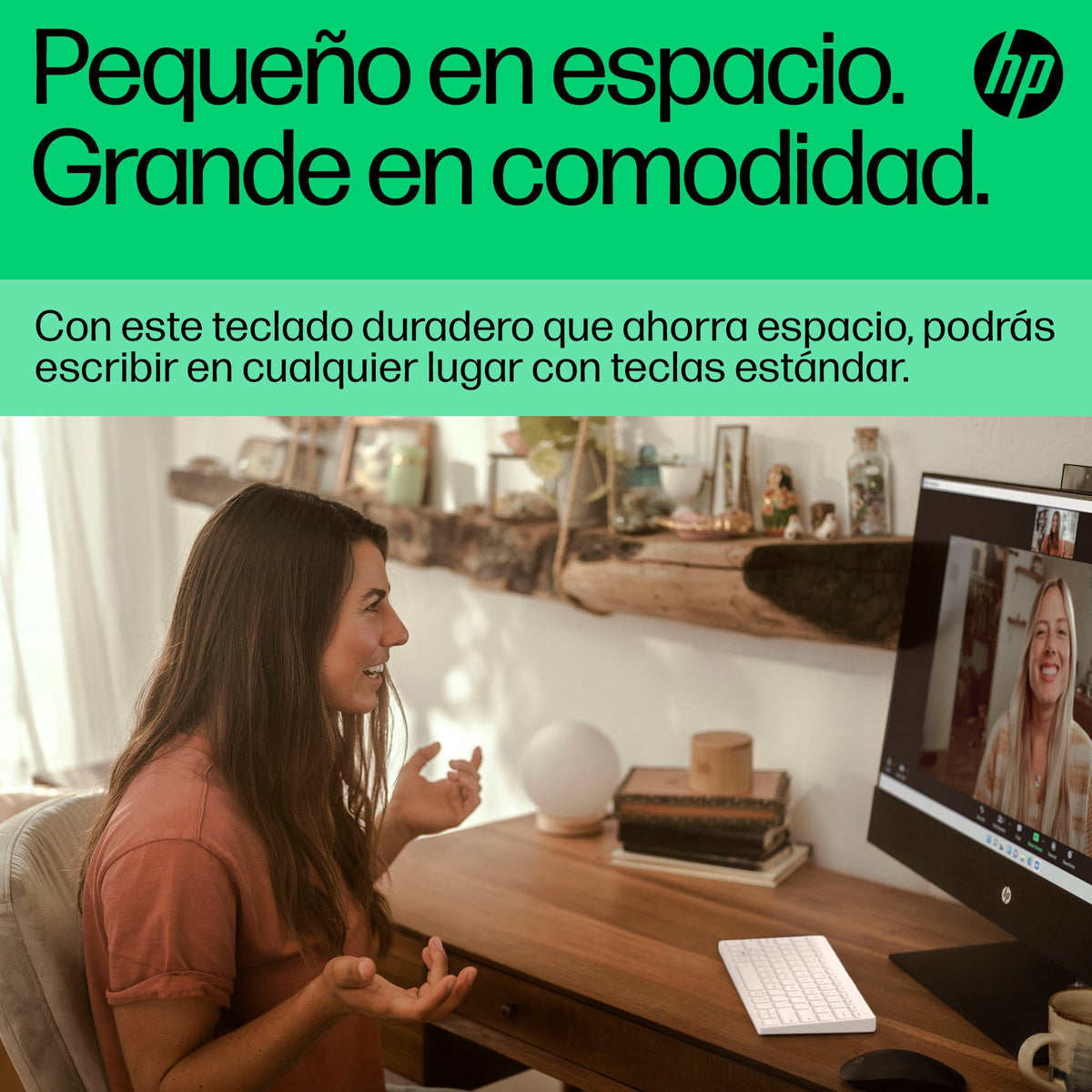 EAN 0196548516735 - HP 350 WHT Compact Multi-Device Keyboard teclado Hogar Blanco imagen 6