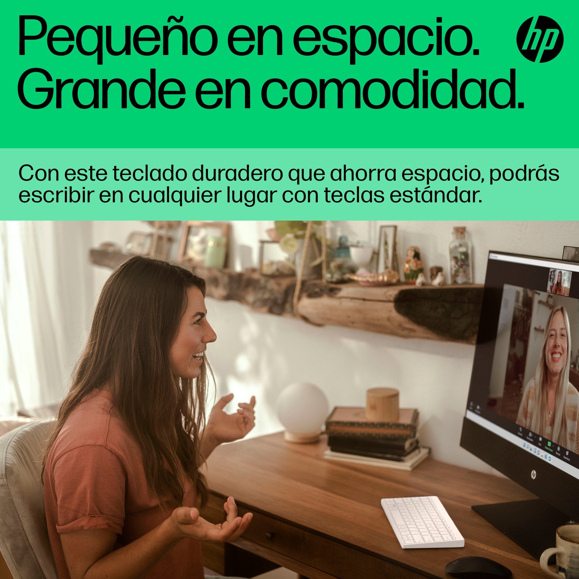 EAN 0196548516650 - HP 350 WHT Compact Multi-Device Keyboard teclado Hogar Blanco imagen 6