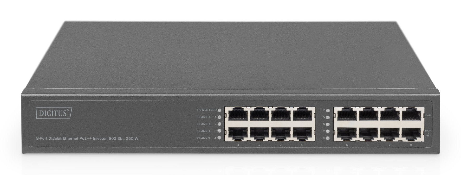 Digitus Switch 8-Port Gigabitgabit Poe + Injektor 250w Schw