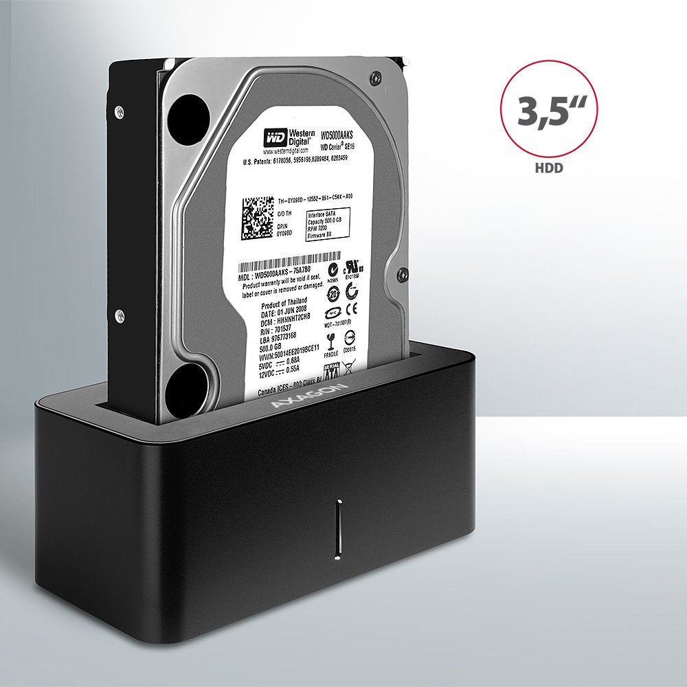 EAN 8595247905383 - Axagon ADSA-SN base de conexión para disco duro USB 3.2 Gen 1 (3.1 Gen 1) Type-A Negro imagen 5