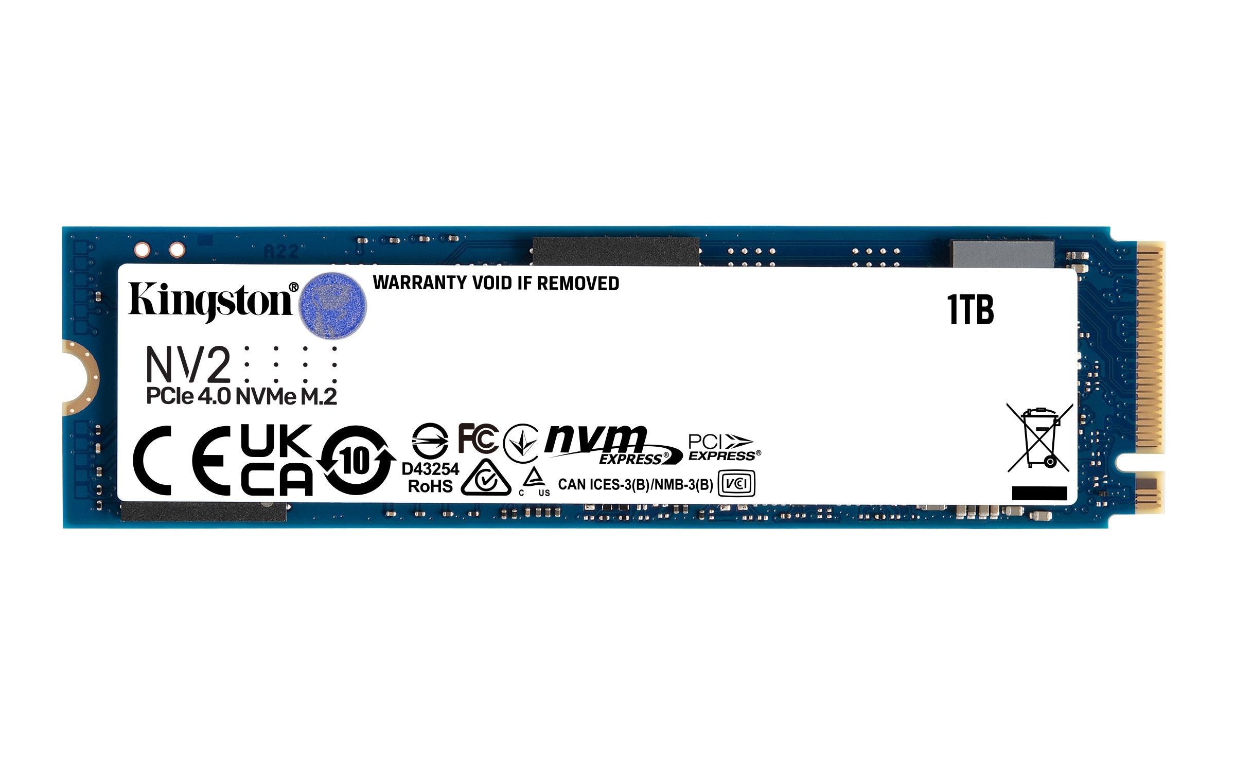 Disco Ssd Kingston Nv2 M.2 1tb Pcie G4x4 2280 Rw: 3500/2100mb/S, 320tbw Nvme
