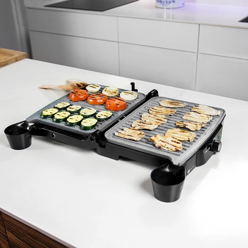 Cecotec Kontaktgrill Rock?N Grill 2000 W (Negro/Edelstahl, 2.000 Watt) 3025