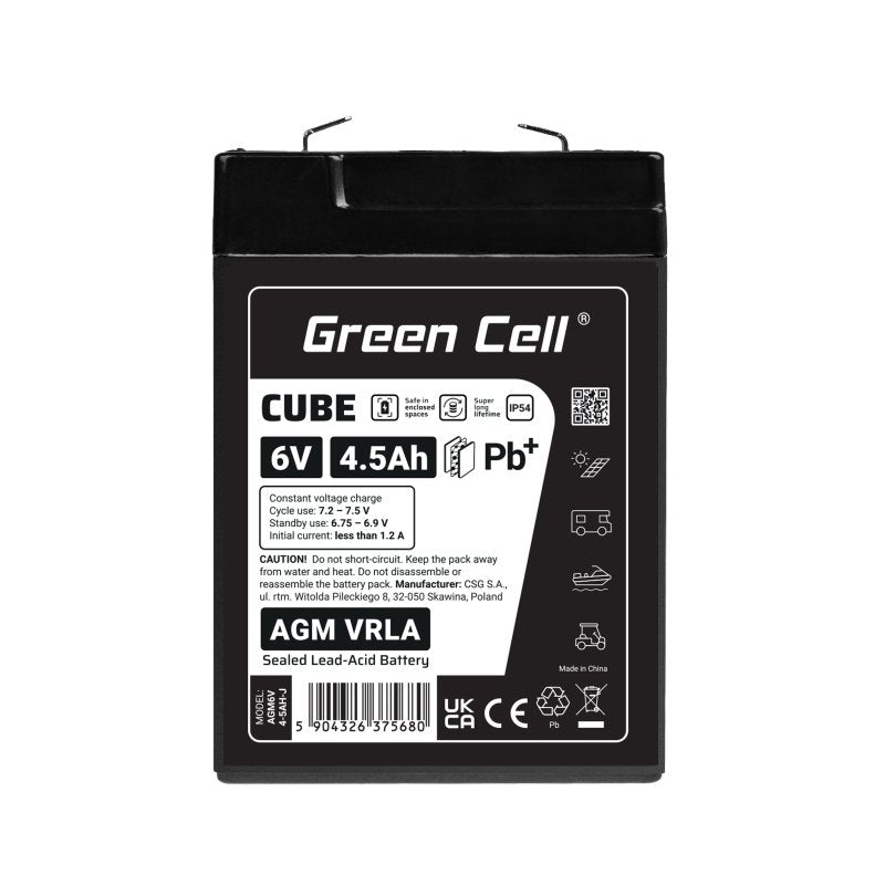 EAN 5904326375680 - Green Cell AGM6V4-5AH-J batería para sistema ups Sealed Lead Acid (VRLA) 6 V 4,5 Ah imagen 4