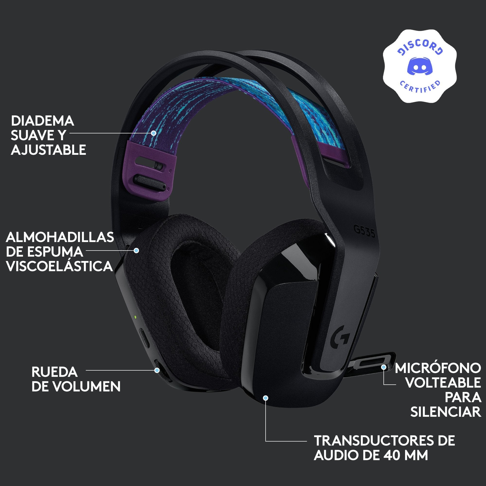 EAN 5099206094772 - Logitech G 981-000972 auricular y casco Auriculares Inalámbrico Diadema Juego Negro imagen 9