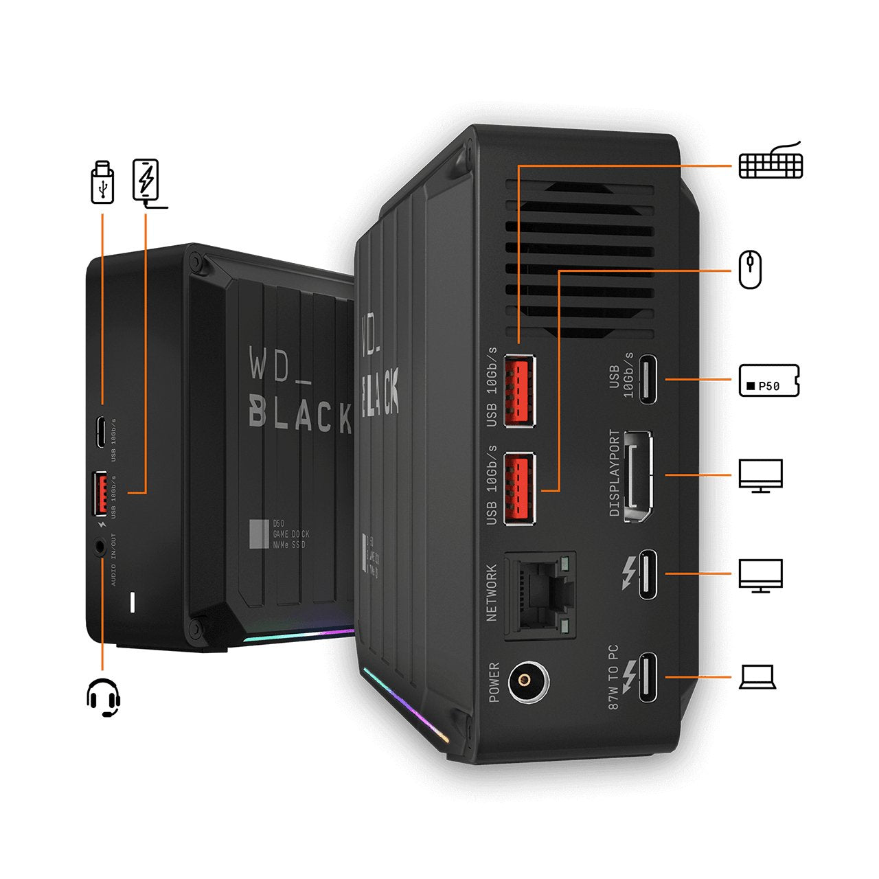 EAN 0718037876405 - Western Digital D50 Alámbrico Thunderbolt 3 Negro imagen 2