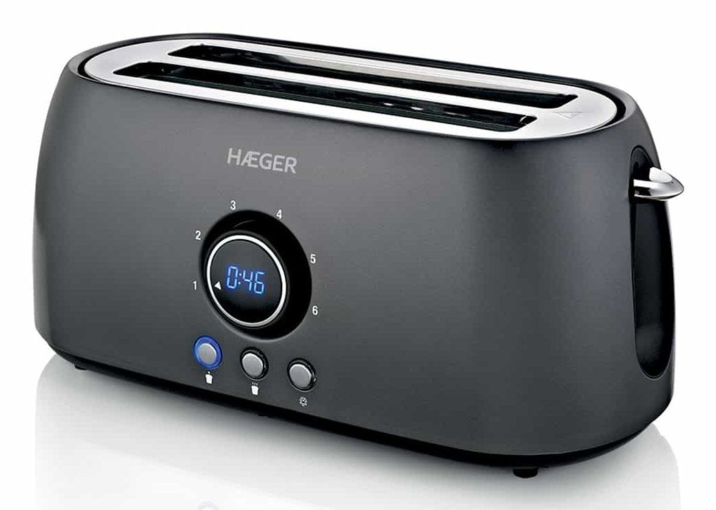 Tostadora Haeger Future Plus - 1400w Con Contador Electrónico De Tiempo