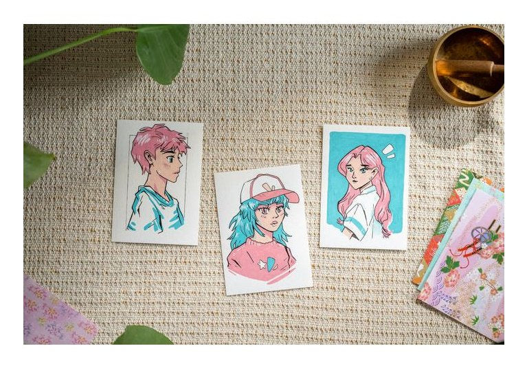 EAN 4057305063205 - Edding Manga Stifte Set Mehrfarbig Beige, Negro, Azul claro, Rosa, Blanco 5 pieza(s) imagen 3