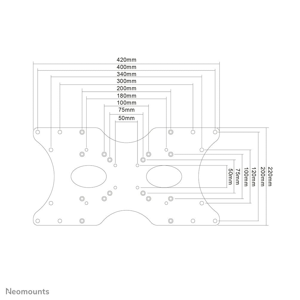 Newstar Vesa Conversion Plate (Fpma-Vesa400) Vesa 75/100 - 200x100, 200x200, 400x200