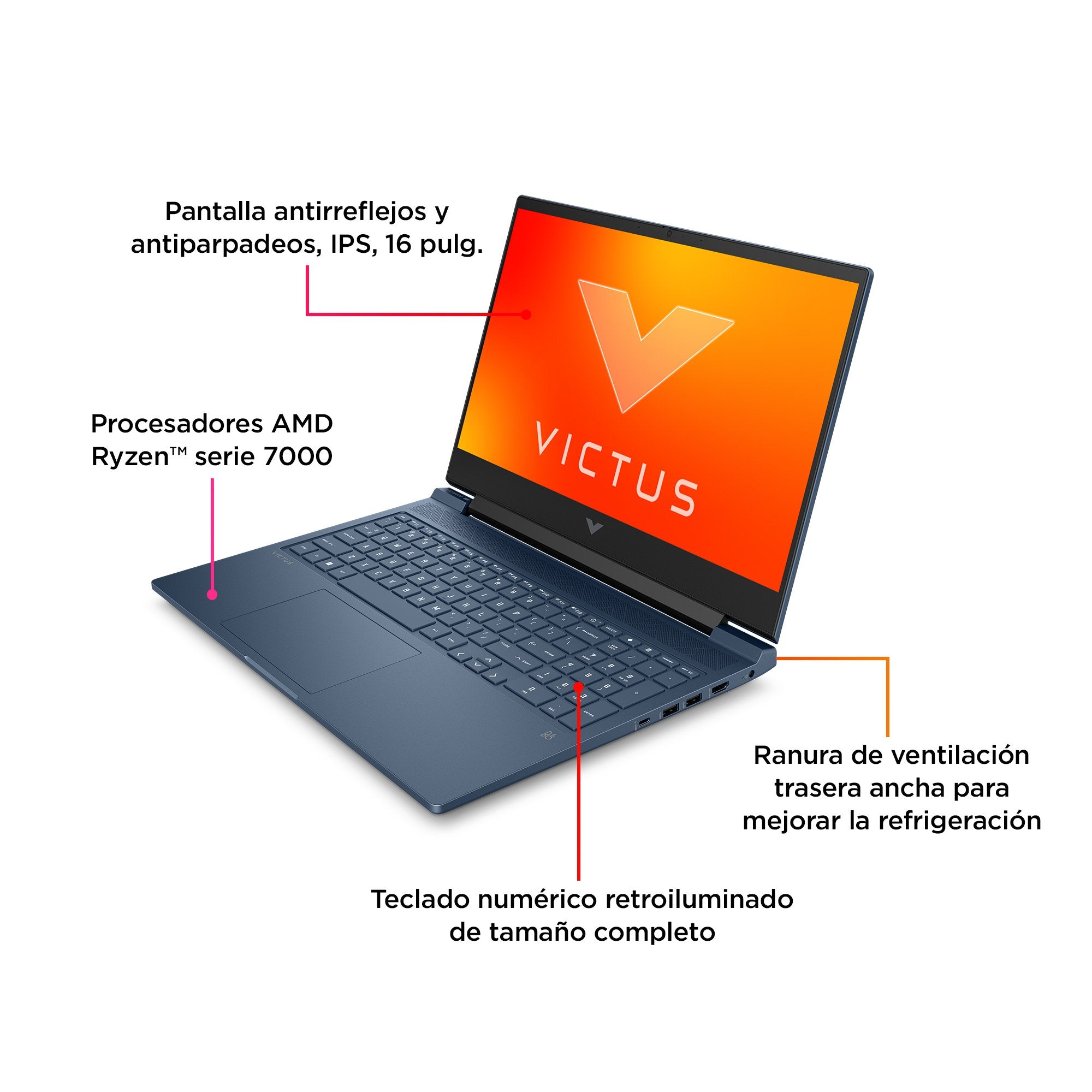 EAN 0197497517514 - HP Victus Gaming Victus 16-s0002ns AMD Ryzen™ 7 7840HS Portátil 40,9 cm (16.1") Full HD 16 GB DDR5-SDRAM imagen 4