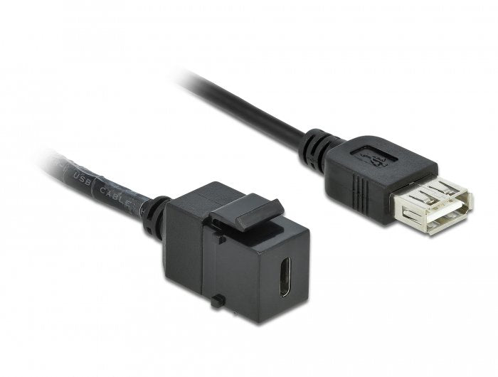 Delock 86384 Módulo Keystone Usb 2.0 C Hembra > Usb 2.0 A Hembra Con Cable