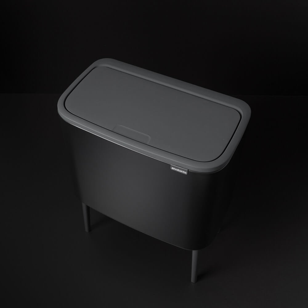 Brabantia Bo Touch Cubo Negro Mate, 11 + 23 L
