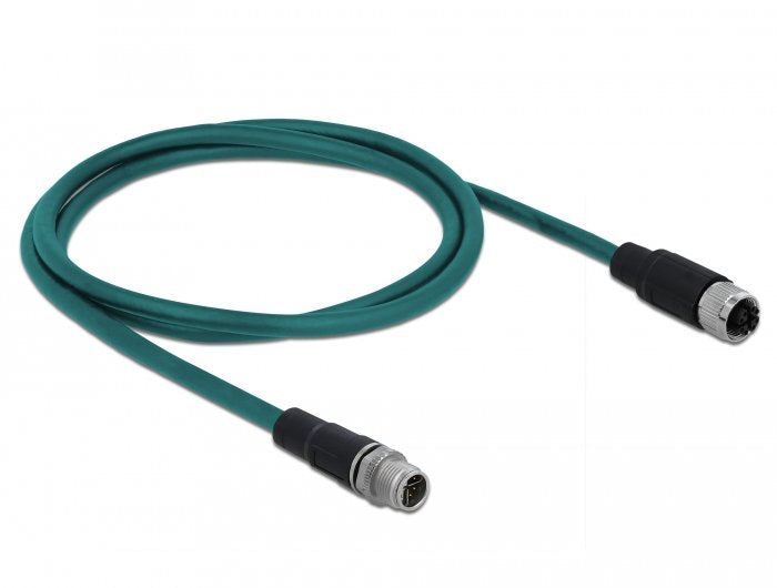 Delock Netzwerkcable M12 X-Kodiert 8 Pin Stecker Zu Buchse Pur (Tpu) 1 M