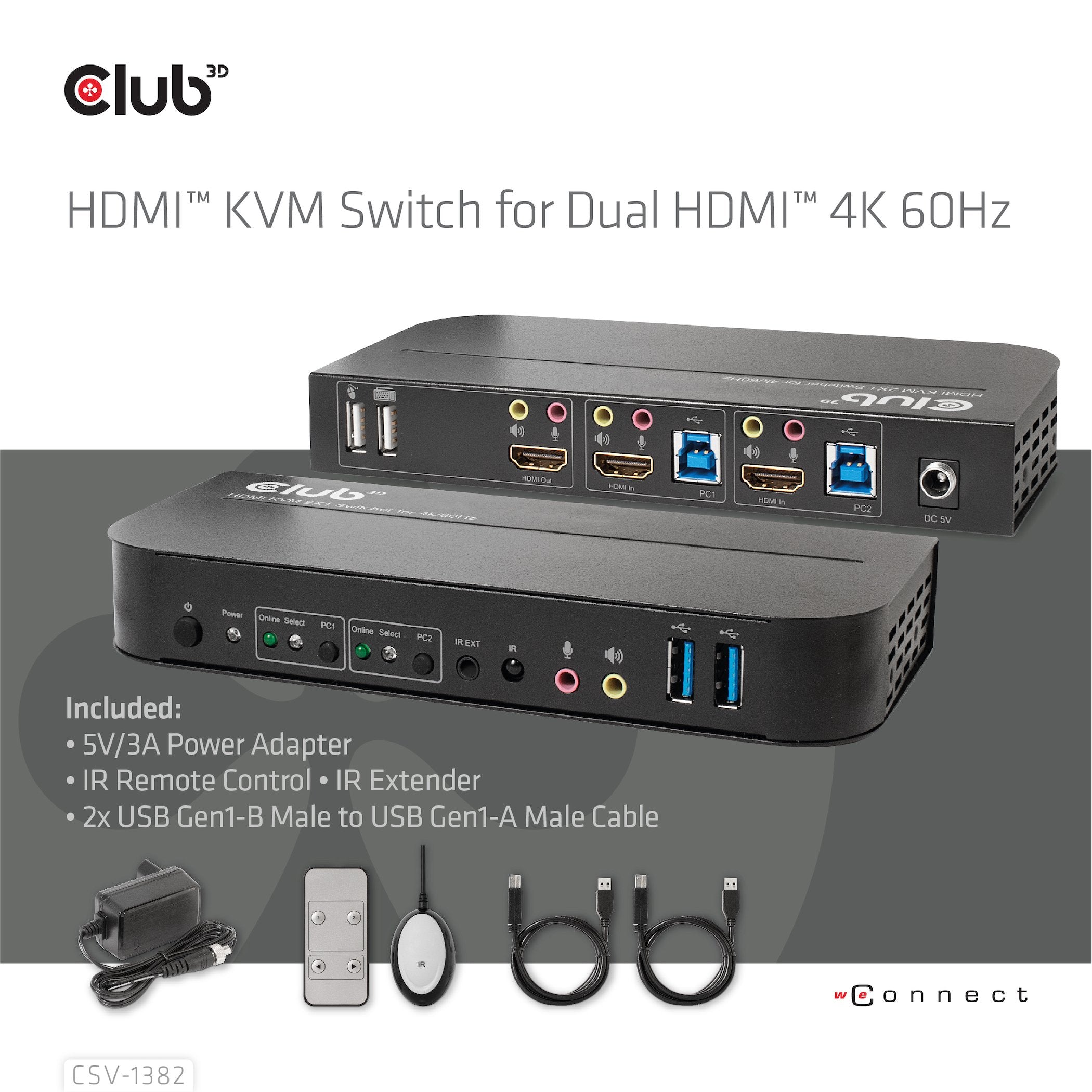 EAN 8719214472245 - CLUB3D CSV-1382 interruptor KVM Negro imagen 6
