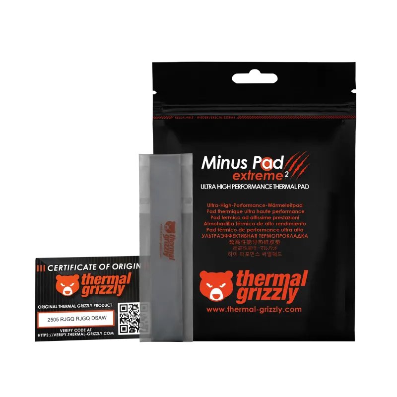 Thermal Grizzly Minus Pad Extreme 2 - 120x 20x 1,5 Mm, Almohadillas Térmicas Grises Tg-Mp-E2-120-20-15-2