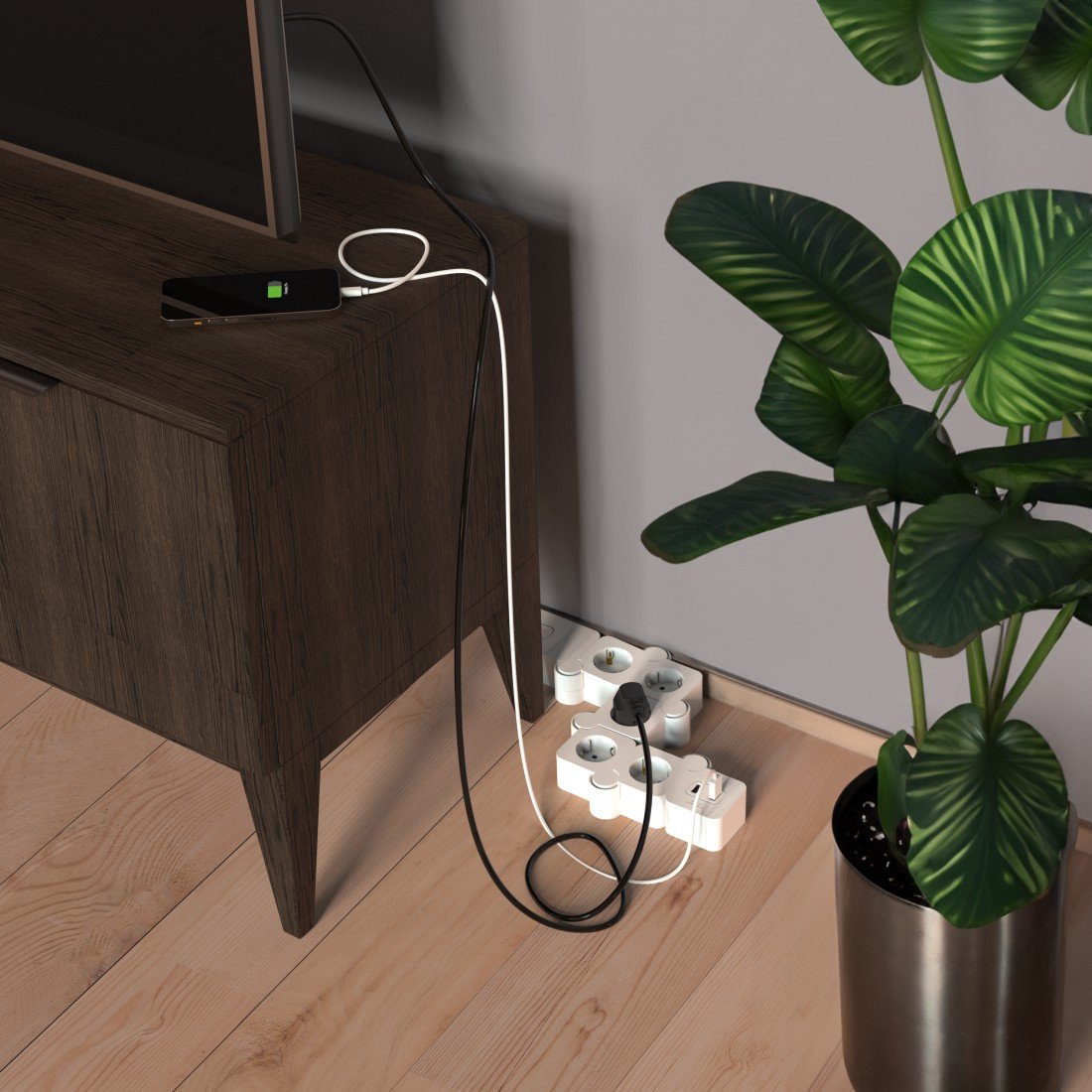 Hama Home Regleta 5 Tomas 2xusb Interruptor 1,4m Flexible Blanco