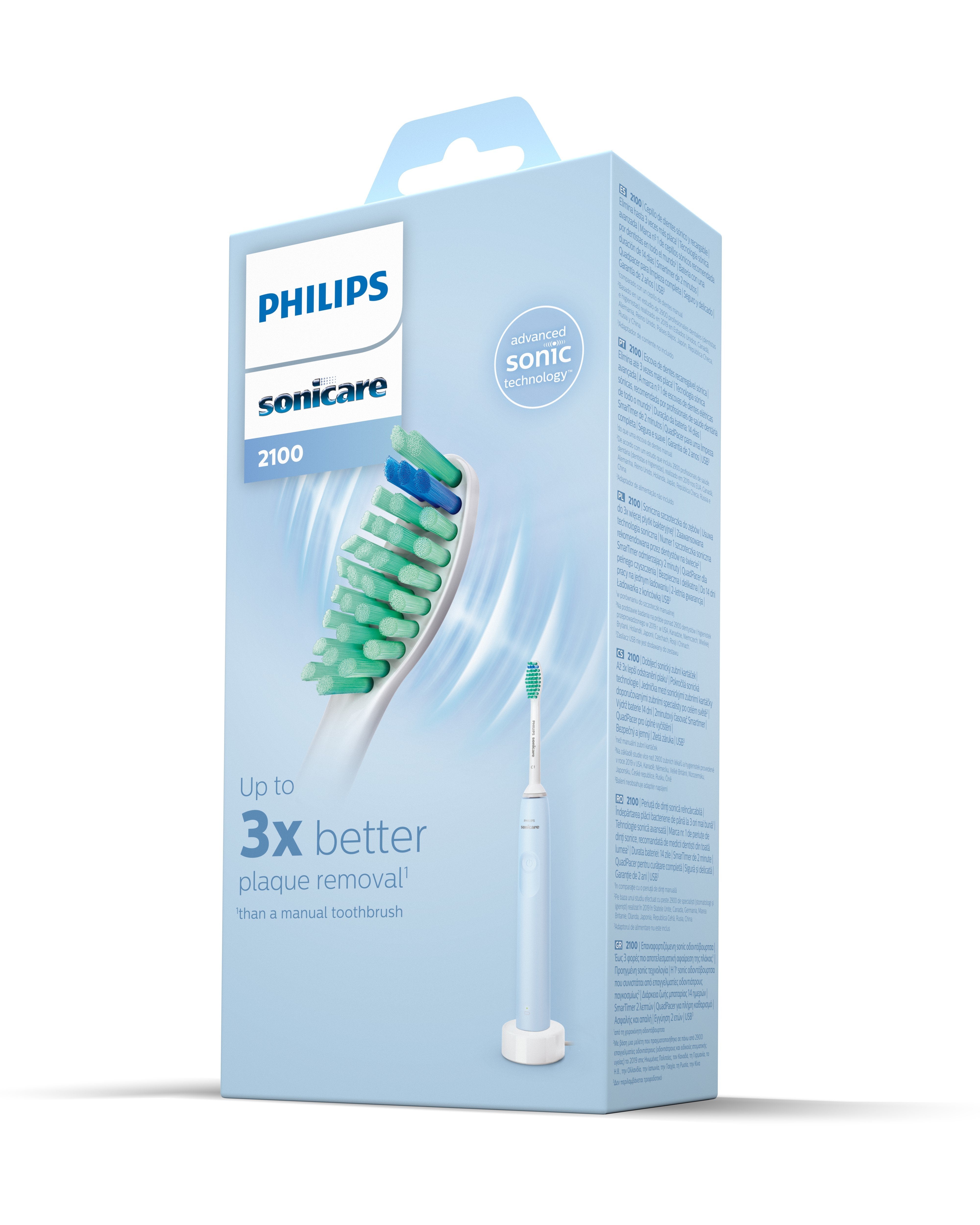 EAN 8710103985488 - Philips Sonicare 2100 series HX3651/12 cepillo eléctrico para dientes Adulto Cepillo dental sónico Azul, imagen 6