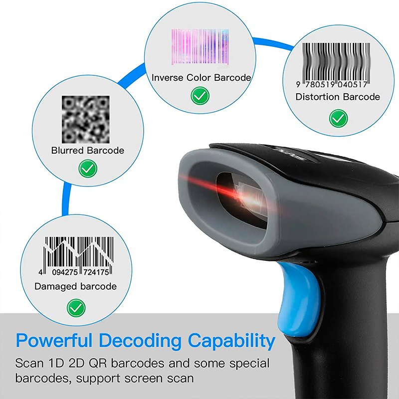 EAN 7427255570332 - AVPos AVP-930-2D lector de código de barras Lector de códigos de barras portátil 1D/2D CMOS Negro imagen 7