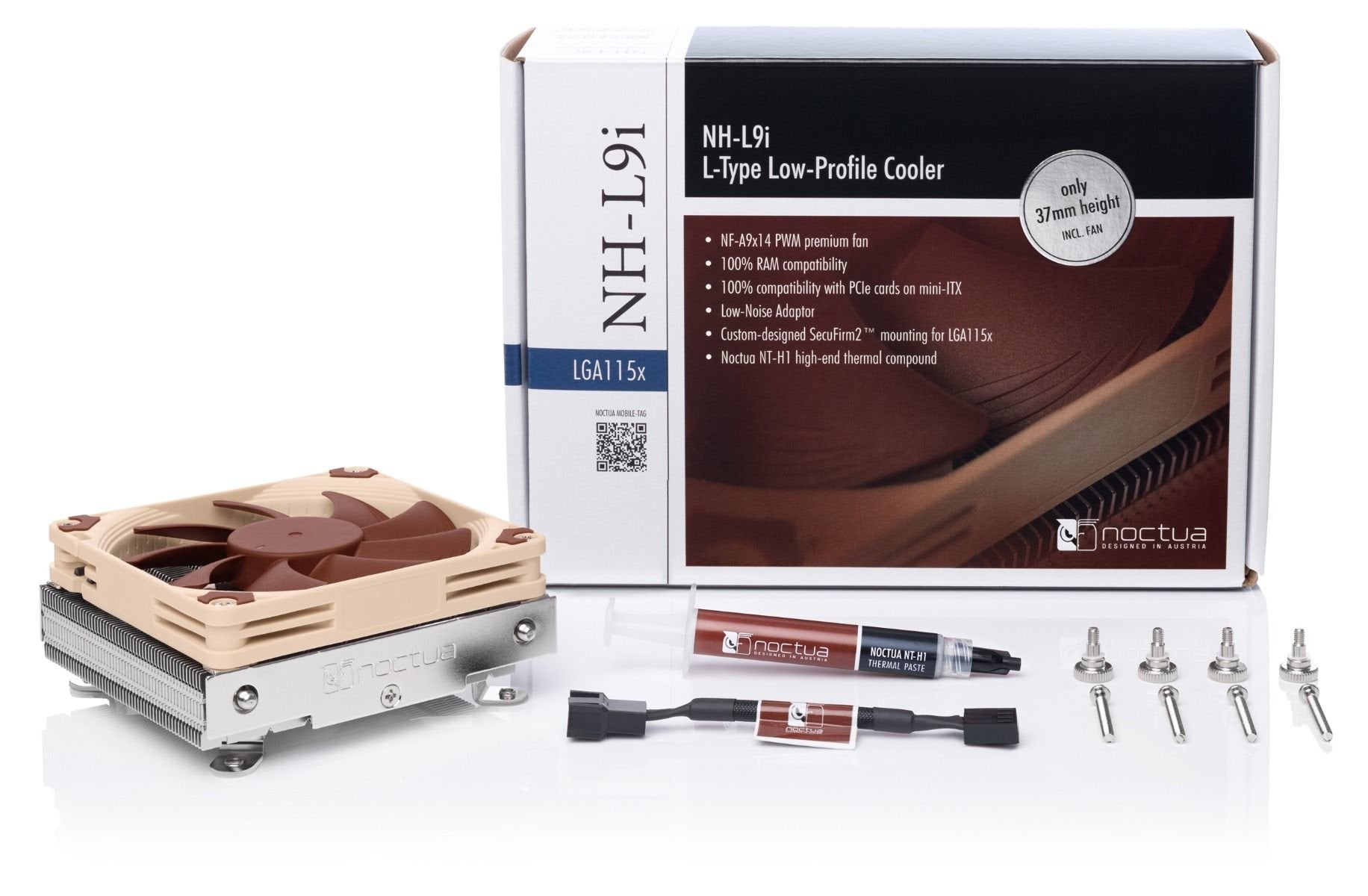 EAN 4716123314875 - Noctua NH-L9i Procesador Enfriador 9,2 cm Beige, Marrón, Plata imagen 4