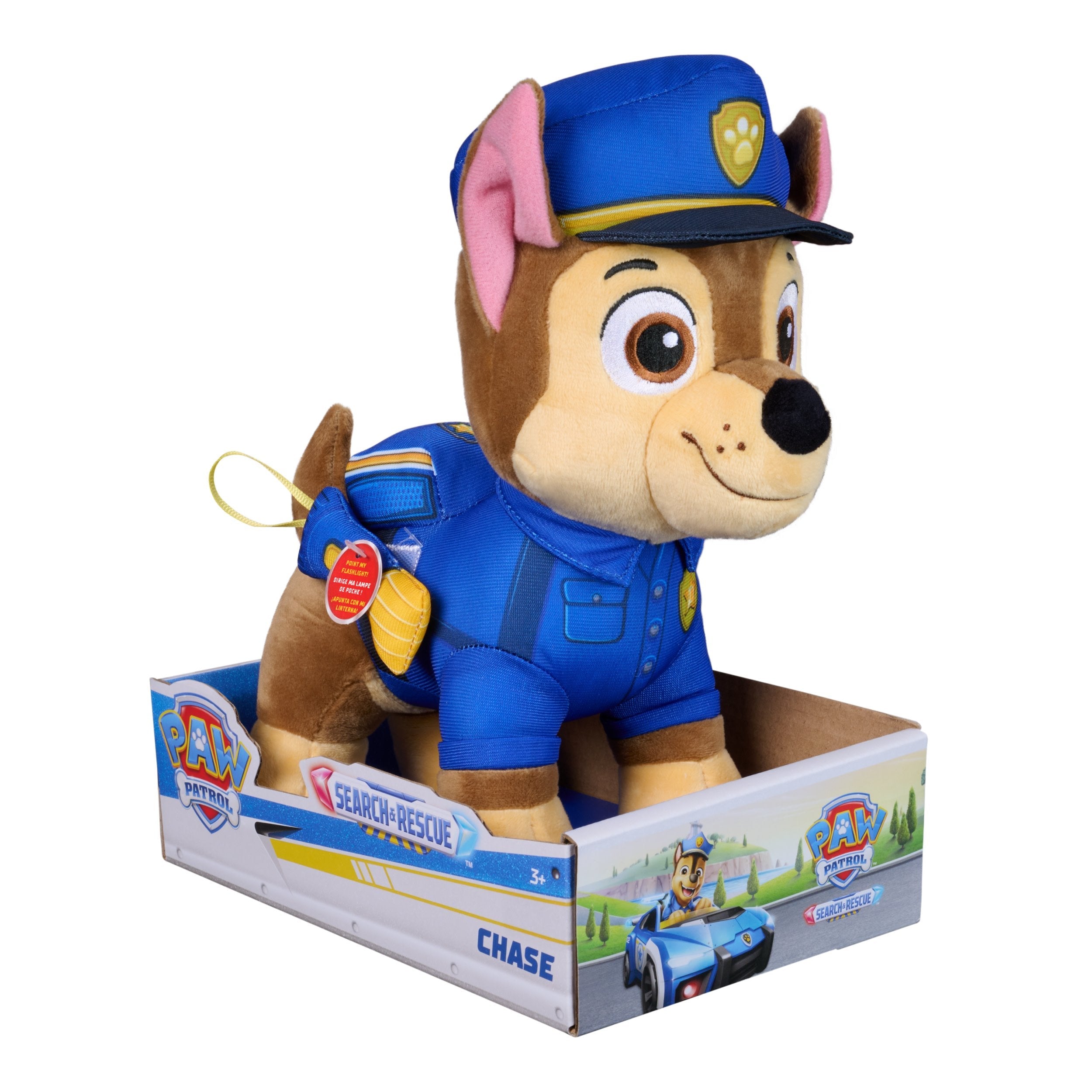 Spin Master Paw Patrol - Búsqueda Y Rescate: Peluche Chase Con Uniforme De Búsqueda Y Rescate, Peluche 23 Cm 6075046