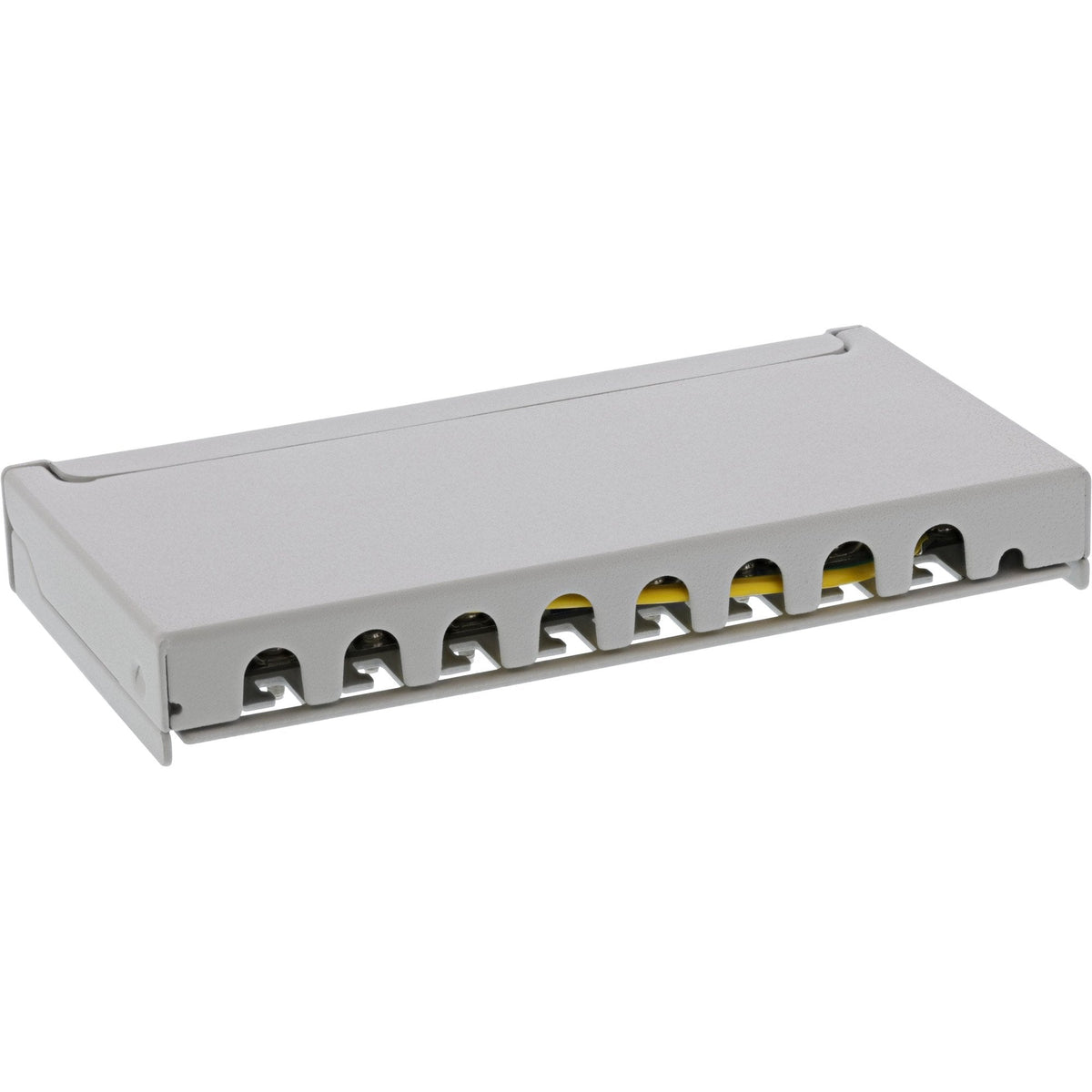 Patch Panel Inline Cat.6a 0.5u 8 Puertos, Montaje En Mesa/Pared, Gris Claro, Ral7035