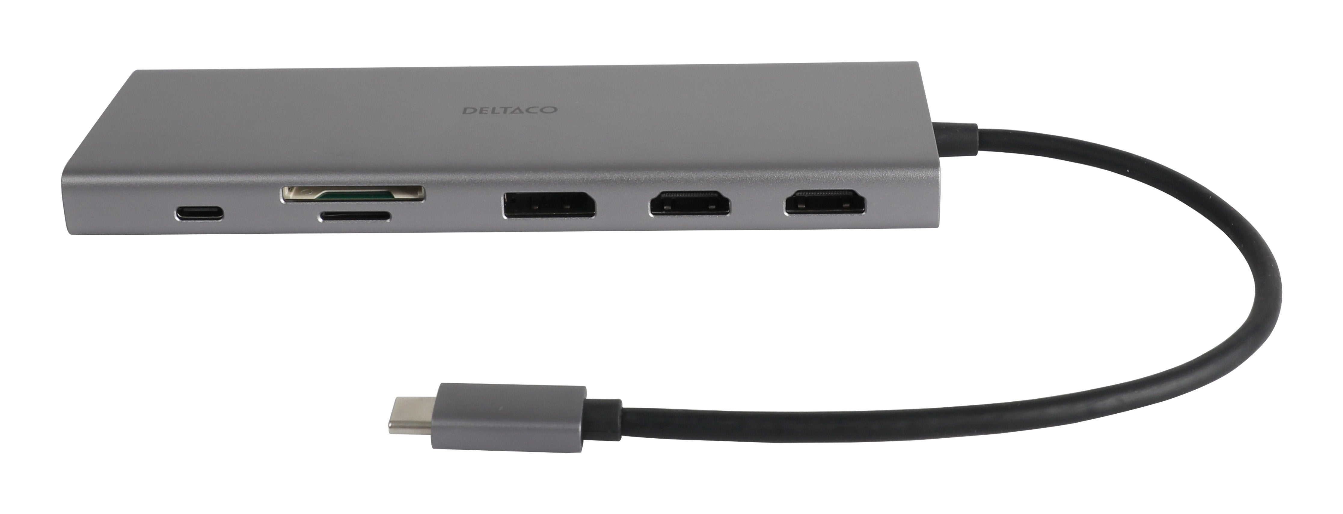 EAN 7333048060624 - Deltaco USBC-HDMI27 base para portátil y replicador de puertos USB Tipo C Plata imagen 3