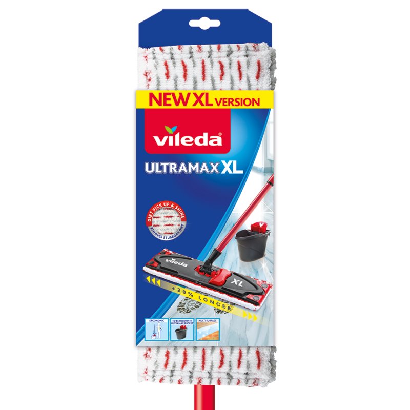 EAN 4023103212046 - Vileda Ultramax XL fregona Húmedo Microfibra Rojo, Blanco imagen 12