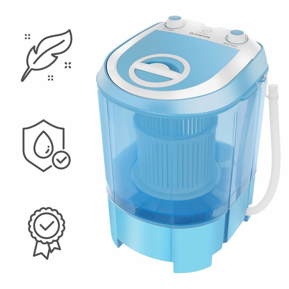 EAN 5907377863083 - Manta WH128 lavadora Carga superior 2,8 kg 330 RPM Azul, Blanco imagen 5