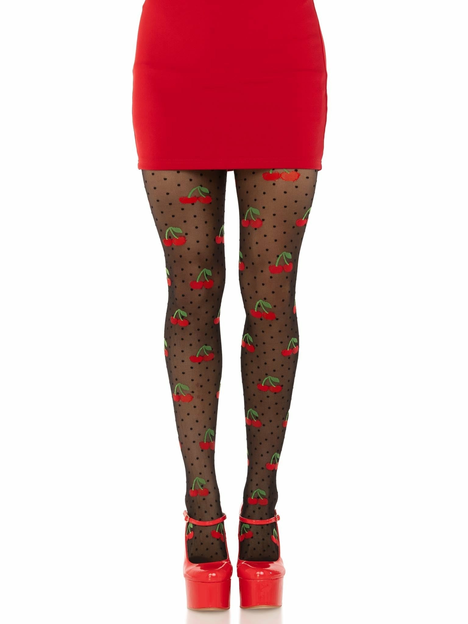 Leg Avenue - Medias Lunares Cereza Negro