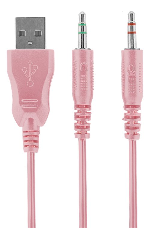 Deltaco Gam-030-P Auriculares Alámbrico Diadema Juego Usb Tipo A Rosa