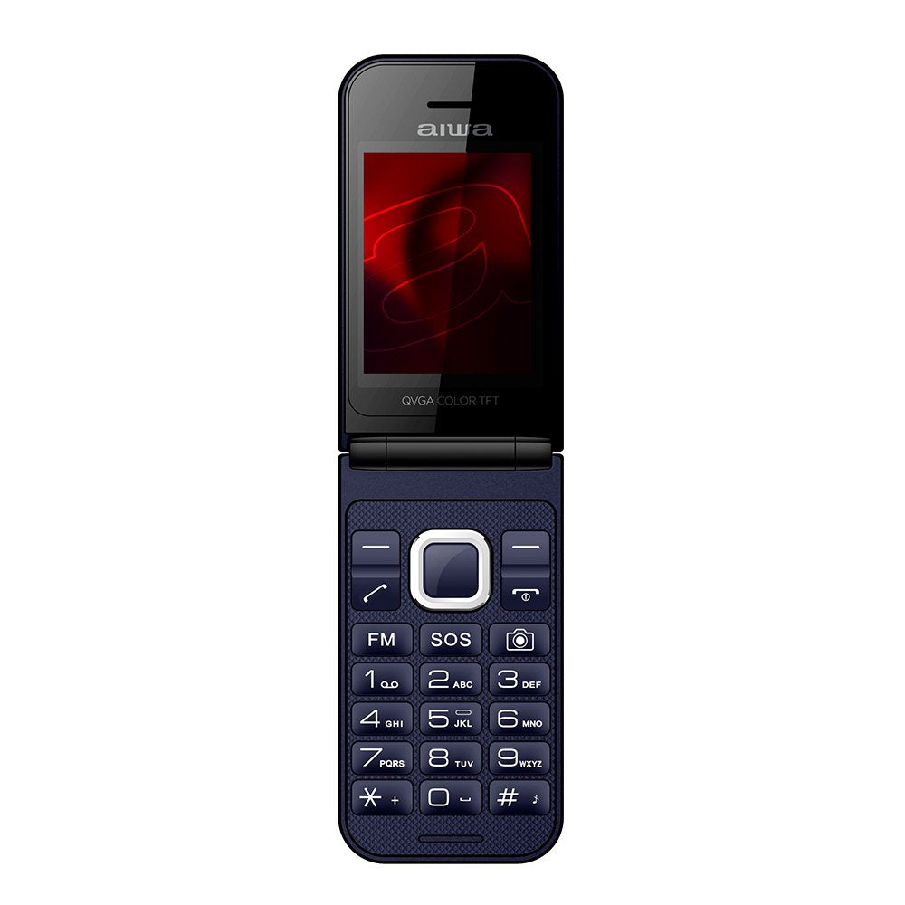Movil Senior Fp-24bl Blue Aiwa Diseño Flip Dualsim Botones Grandes Pantalla 2.4 Bluetooth Puerto Micro-Usb
