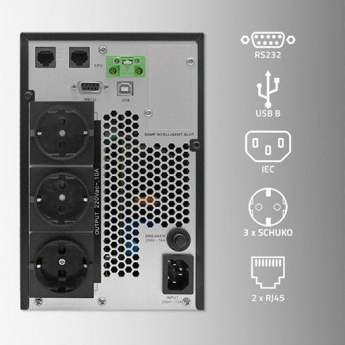 EAN 5901878522814 - Qoltec 52281 sistema de alimentación ininterrumpida (UPS) Doble conversión (en línea) 2 kVA 2000 W 3 sali imagen 6