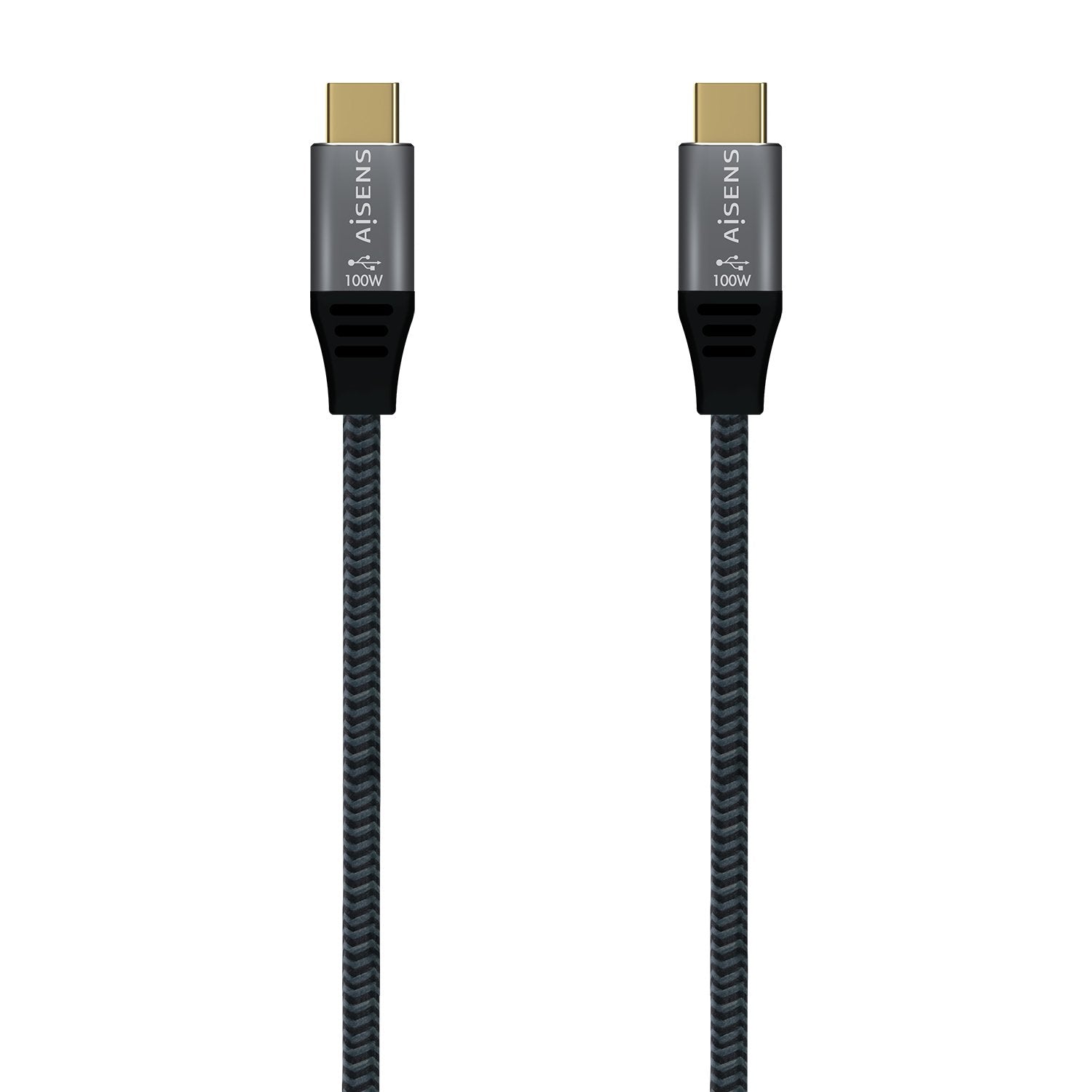 Aisens Cable Usb 3.2 Gen2x2 Aluminio 20gbps 8k@30hz 5a 100w E-Mark, Tipo Usb-C/M-Usb-C/M - 1m - Gris