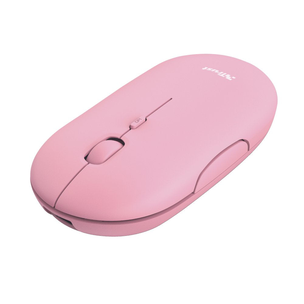Ratón Inalámbrico Por Bluetooth Trust Puck Batería Recargable Hasta 1600 Dpi Rosa