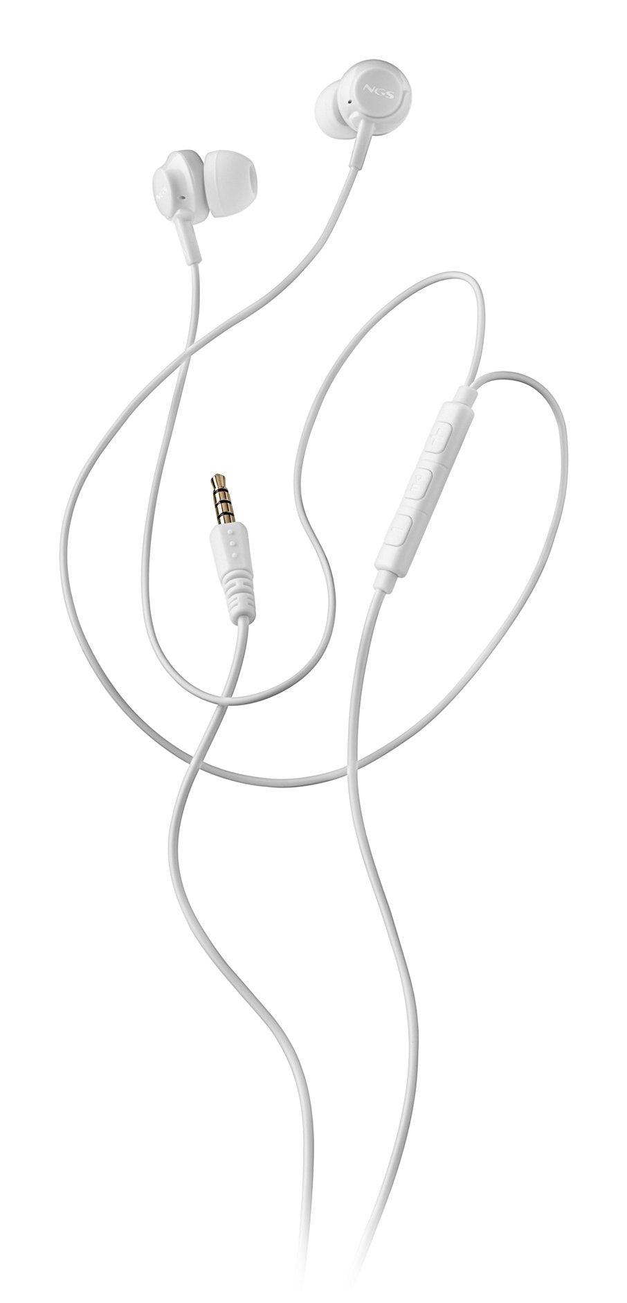 Auriculares Intrauditivos Ngs Cross Drift Con Micrófono Jack 3.5 Blancos